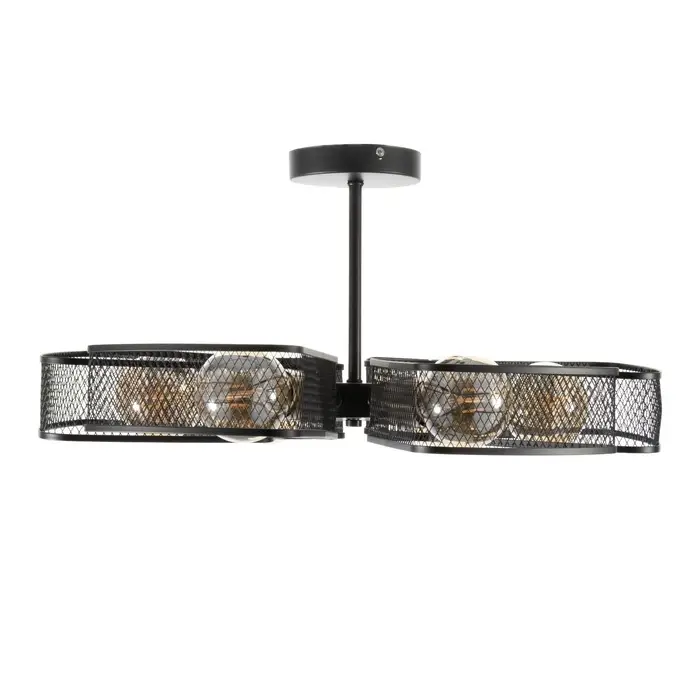 Светильник потолочный BayerLux &laquo;Агава&raquo;, 6хЕ27, 40 Вт, чёрный, 56&times;56&times;23 см