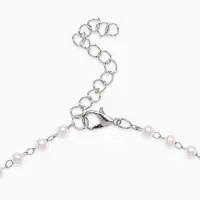 Колье с жемчугом &laquo;Олимпия&raquo;, белое в серебре, 32 см