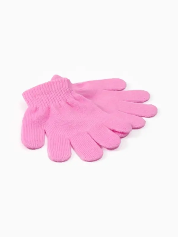 Перчатки детские MINAKU однолсойные, 14 см, цв.розовый