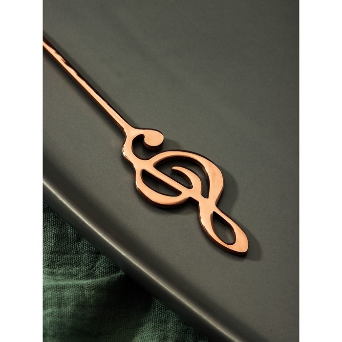 Ложка десертная из нержавеющей стали Magistro «Нота», длина 15,5 см, цвет бронзовый Ложка десертная из нержавеющей стали Magistro «Нота», длина 15,5 см, цвет бронзовый