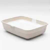 Лоток для кошек ALTA, 50&times;38&times;13.5 см, с сеткой, пластик, белый, бежевый