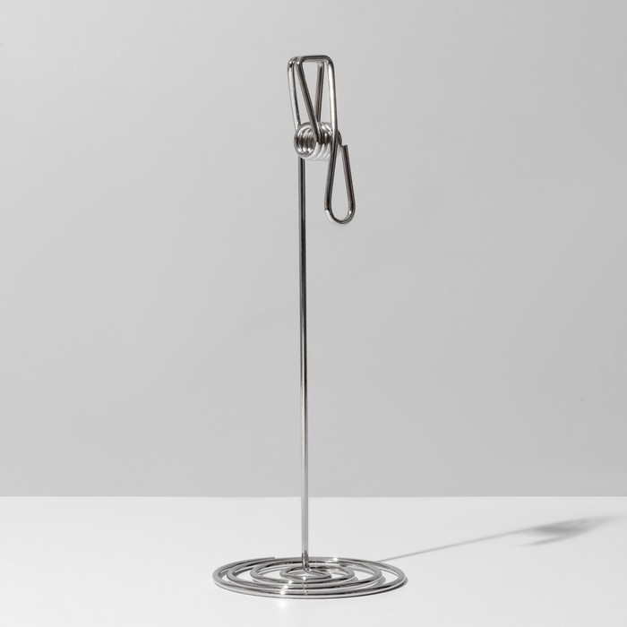 Ценникодержатель с зажимом «Прищепка», 5,5×5,5×15 см, цвет серебро