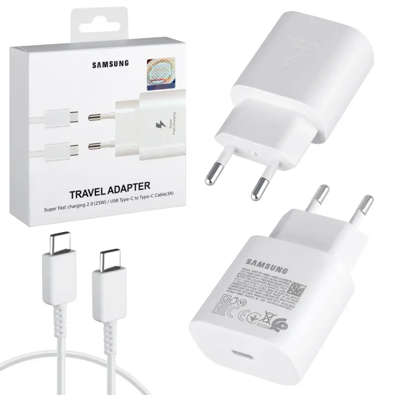 СЗУ Type-C Samsung Note 10 Super PD Fast Charging Set 25W белый (200шт/кор) СЗУ Type-C Samsung Note 10 Super PD Fast Charging Set 25W белый (200шт/кор)