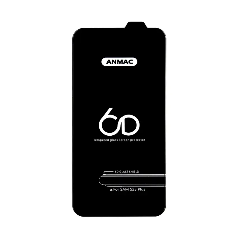 Защитное стекло для Samsung S25 Plus Anmac 6D Black без упаковки Арт. 1137546 (10 шт./уп.)