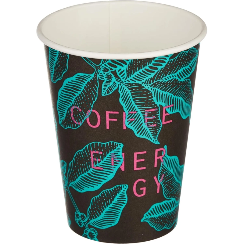 Стакан одноразовый бум однос. 300мл d-90мм SP12 coffee energy (MIX)50шт/уп