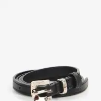 Ремень женский тонкий, 110&times;1.3 см, с пряжкой металл, чёрный