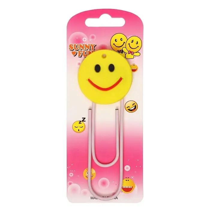 Закладка-скрепка большая «Смайл», 11 см