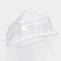 Контейнер для кусочка торта одноразовый, крышка, пластик, 8.5&times;11.5&times;6.5 см, прозрачный