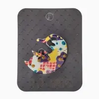 Брошь &laquo;Кот&raquo; игривый, цветная в серебре