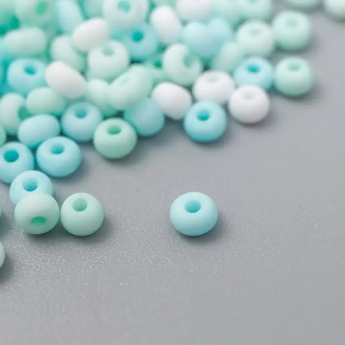 Бисер стекло 8/0  Бисер стекло 8/0 "Маршмеллоу. Матовый. Меланж. Мята" 10 гр