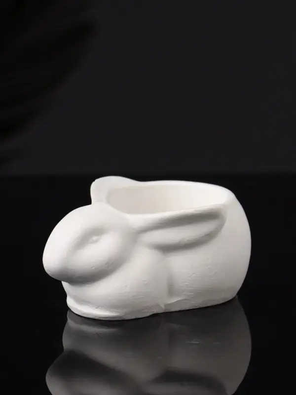 Подсвечник  Подсвечник "Заяц" 9х6х4 см, натуральный, гипс