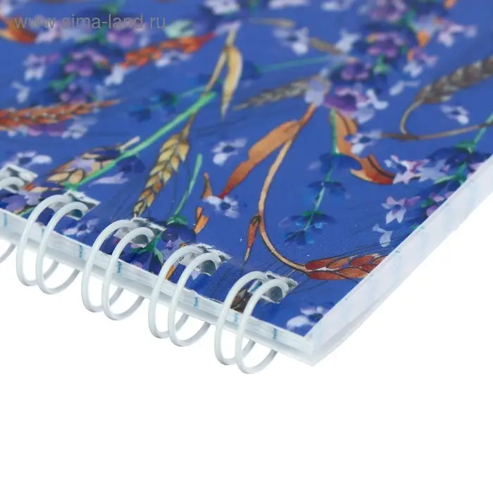 Блокнот А5, 40 листов на гребне Блокнот А5, 40 листов на гребне "Цветы" Паттерн, обложка ламинированный картон, блок 55 г/м2, МИКС