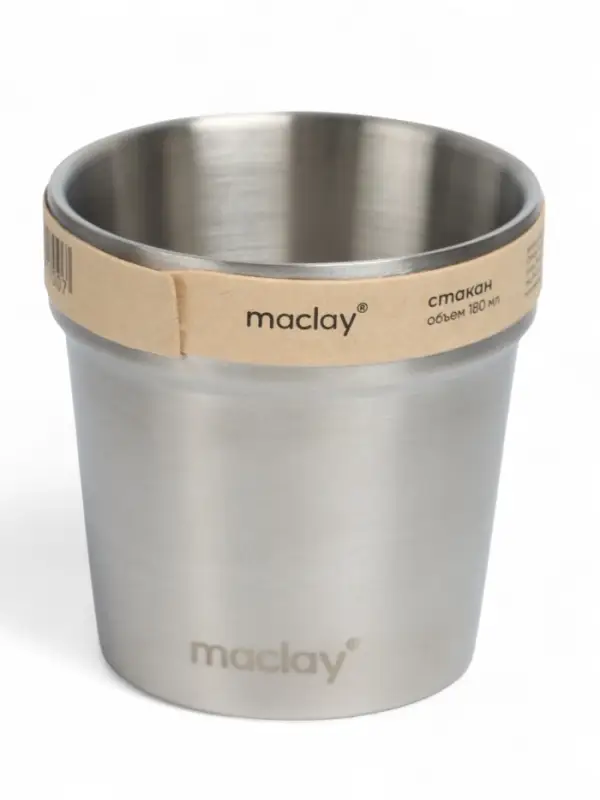 Стакан походный Maclay, 180 мл, нержавеющая сталь, двойное дно