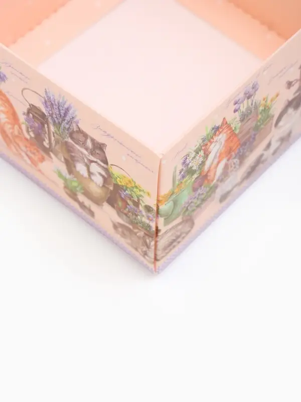 Коробка самосборная &laquo;Коты&raquo;, размер 11.5&times;11.5&times;7 см, плотность 270 г/м&sup2;