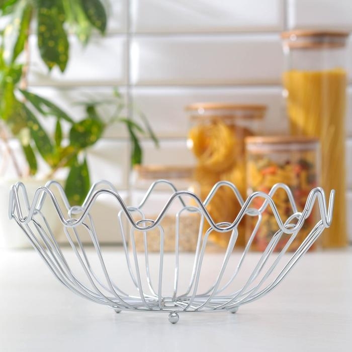 Фруктовница Доляна, 24×24×10 см, цвет хром Фруктовница Доляна, 24×24×10 см, цвет хром