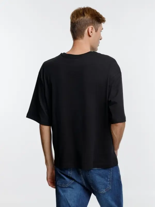 Футболка оверсайз унисекс Base Space, черная, размер M/L