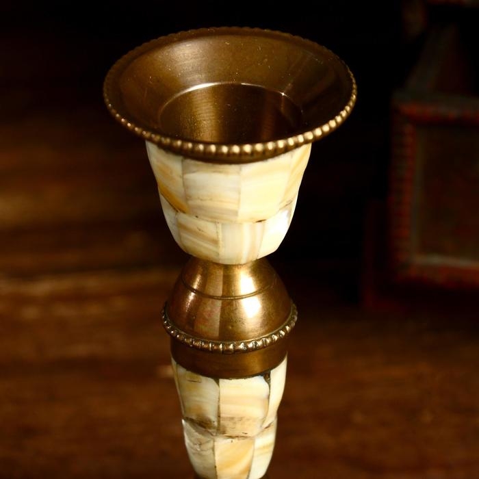 Подсвечник Подсвечник "Фларин" латунь, перламутр 5х5х13,5 см