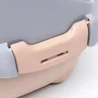 Туалет-домик угловой для кошек, 57&times;46&times;37 см, закрытый, с дверцей, бежевый, серый