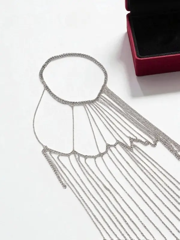 Бодичейн через плечо &laquo;Цепочка&raquo;, серебристый