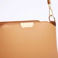 Сумка женская кросс-боди на молнии, 25&times;9.5&times;18.5 см, бежевая