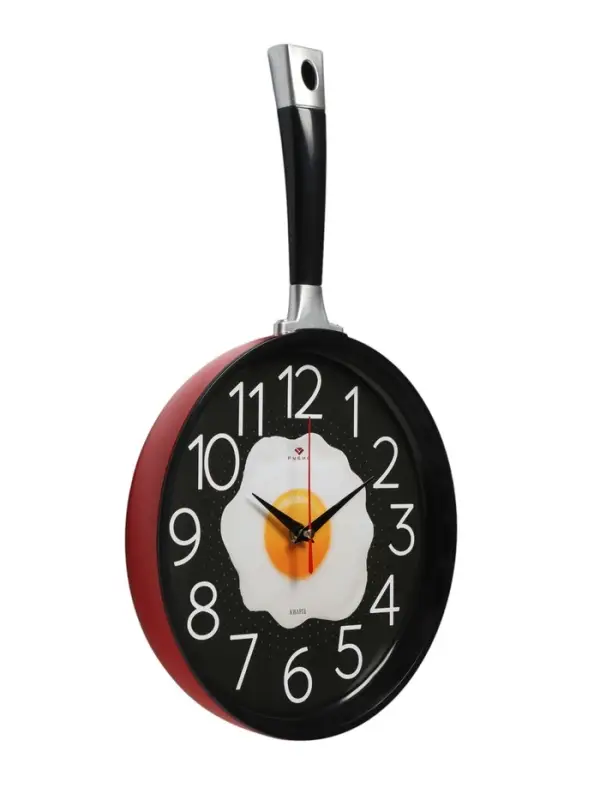 Часы настенные интерьерные &laquo;Сковорода&raquo;, для кухни, бесшумные, плавный ход, 25&times;43 см, чёрные, от батарейки 1&times;АА