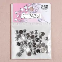 Стразы пришивные «Шатон», круглые, из органического стекла, d=8 мм, 50 шт., белые