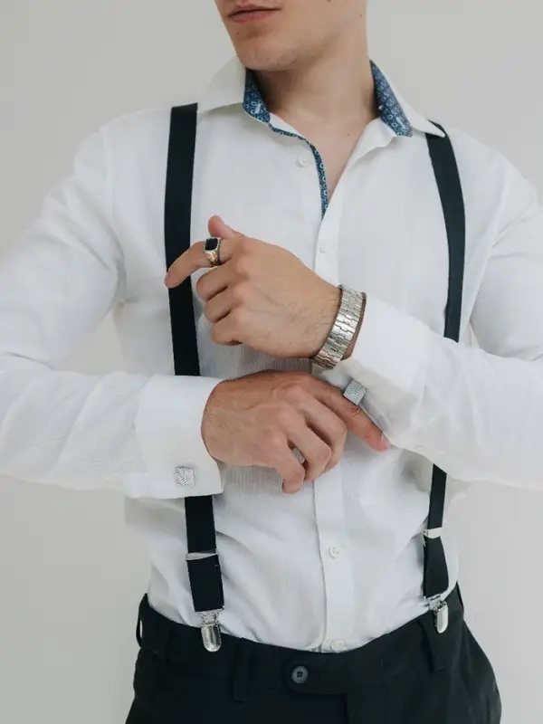 Запонки стальные &laquo;Квадраты&raquo;, рельефные, цвет серебро