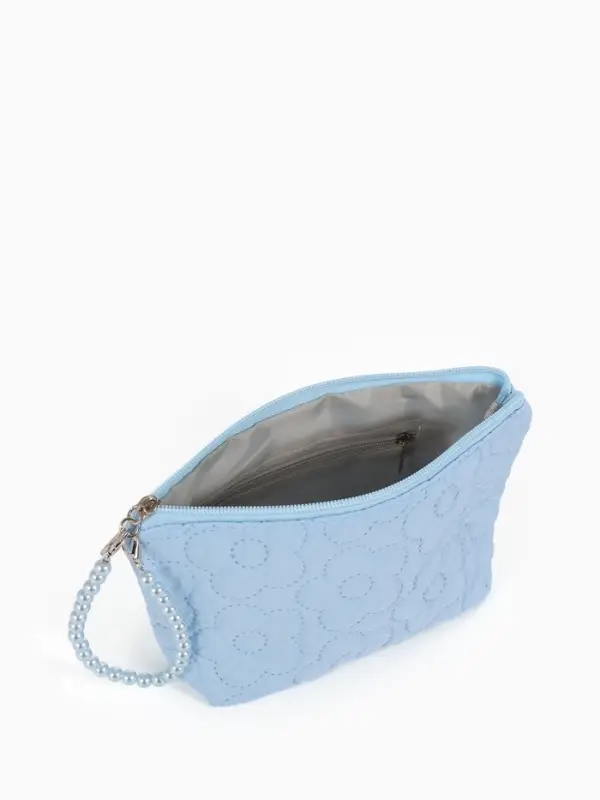 Косметичка дор Цветок 22*6*16, отд на молнии, голубой