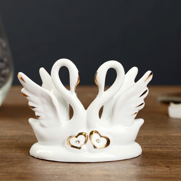 Сувенир под фарфор Сувенир под фарфор "2 лебедя изящество" стразы 10х5х9 см