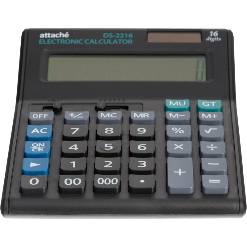Калькулятор настольный ПОЛНОРАЗМЕРНЫЙ Attache 16 разр., черный