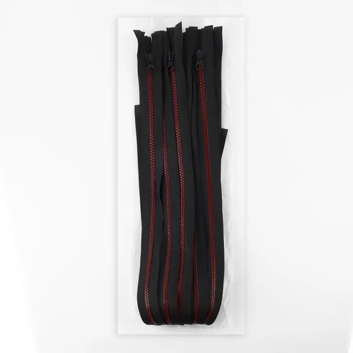 Молния «Трактор», №5, разъёмная, замок автомат, 60 см, чёрная, бордовая Молния «Трактор», №5, разъёмная, замок автомат, 60 см, чёрная, бордовая