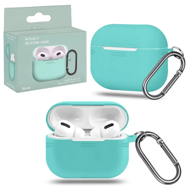 Чехол для AirPods 3 с карабином №17 Sky Blue