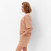 Костюм женский (футболка, шорты) MINAKU: Casual collection цвет песочный, размер 42