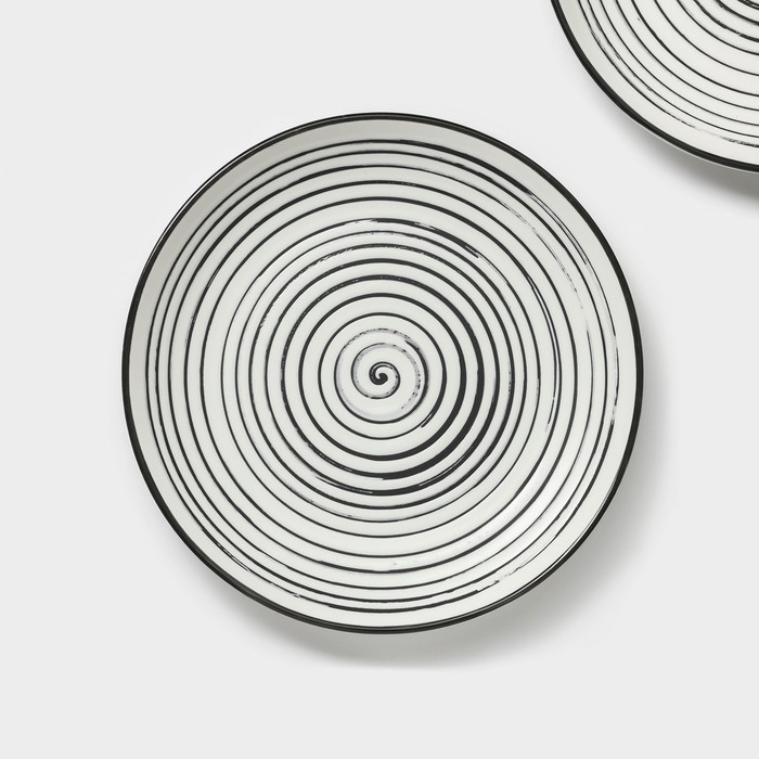 Набор тарелок десертных фарфоровых Magistro Hypnose, 20,5×2,5 см, 2 шт Набор тарелок десертных фарфоровых Magistro Hypnose, 20,5×2,5 см, 2 шт