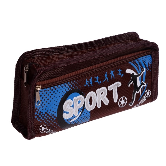 Пенал школьный на молнии 2 отделения Пенал школьный на молнии 2 отделения "Спорт", МИКС