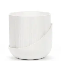 Горшок цветочный &laquo;Лаура&raquo;, пластиковый, с поддоном, 1.6 л, 14&times;14&times;12.5 см, белый