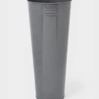 Вазон без ручек, 11 л, h=50 см, нержавеющая сталь, графитовый