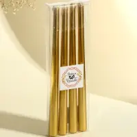 Набор свечей античных, 2.2&times;30 см, 4 шт., золотой металлик