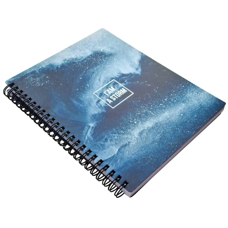 Бизнес-тетрадь BeSmart А5 120л. клетка спираль мягк пер. Storm волна N1931