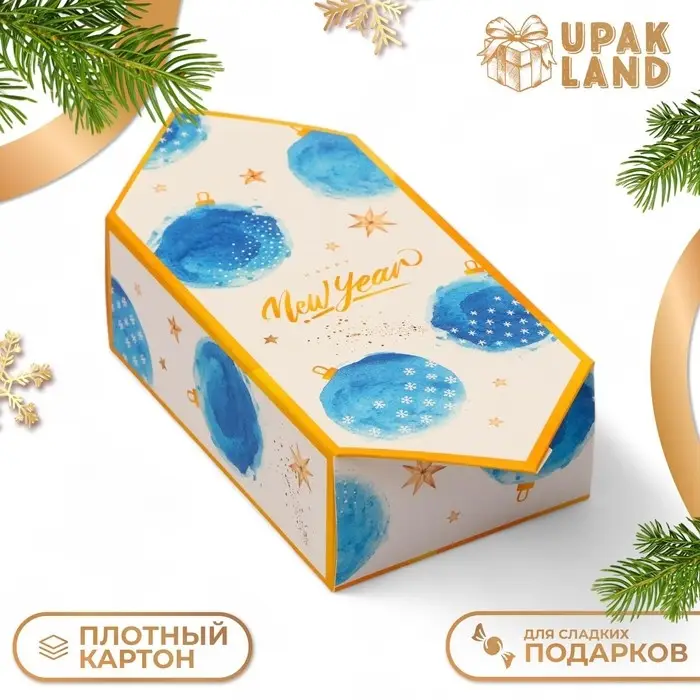 Подарочная коробка - конфета новогодняя складная «Новый Год», 9.3×14.6×5.3 см Подарочная коробка - конфета новогодняя складная «Новый Год», 9.3×14.6×5.3 см
