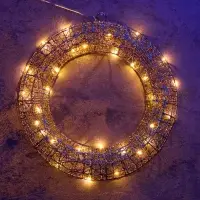 Светодиодная фигура &laquo;Венок&raquo;, 40&times;40&times;5 см, 30 LED, от батареек ААх3, свечение тёплое белое