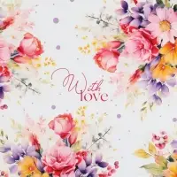 Бумага упаковочная глянцевая «With love», 70 х 100 см