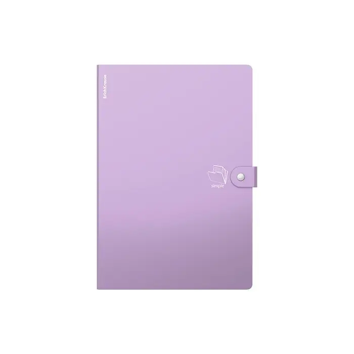 Папка-картотека А4 ErichKrause Matt Pastel Bloom, 4 отделения, пластиковая, лаймовая