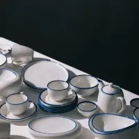 Бульонница с блюдцем Magistro Blue Lagoon, 300 мл, фарфор, белая