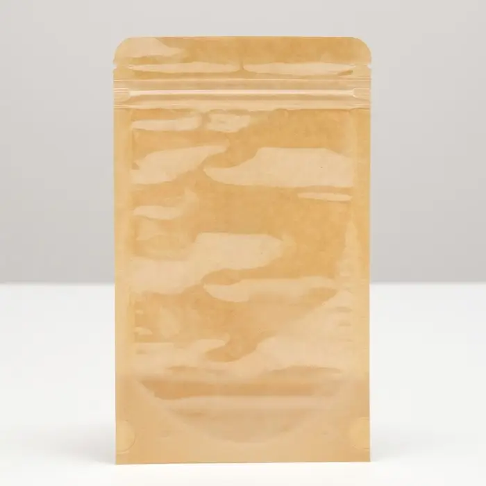 Пакет Zip-lock Крафт с прозрачной стенкой 12×20 + 4 см Пакет Zip-lock Крафт с прозрачной стенкой 12×20 + 4 см