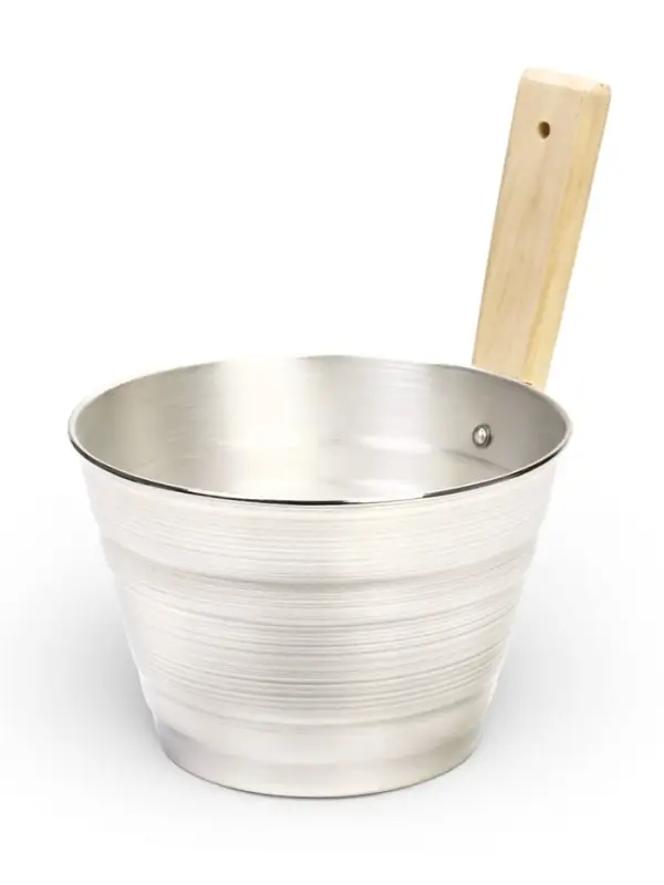 Ушат для бани и сауны, 3 л, алюминий, с деревянной ручкой