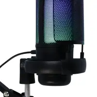 Микрофон конденсаторный для ПК, USB, пантограф, поп-фильтр, подсветка, шумоподавление, чёрный