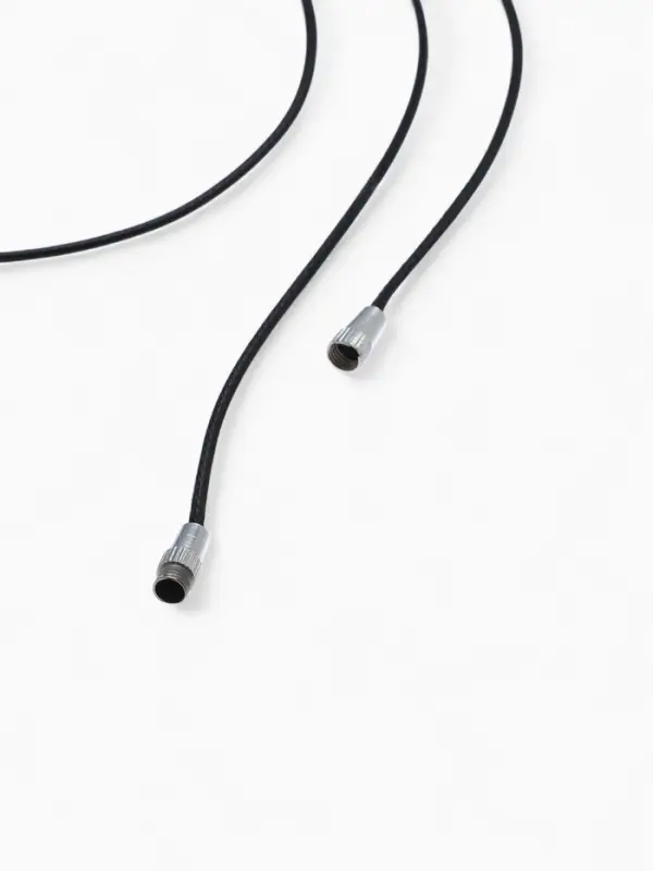 Шнурок нейлон 60 см, цвет чёрный, винтовой замок серебро Шнурок нейлон 60 см, цвет чёрный, винтовой замок серебро