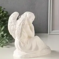 Фигурка гипс &laquo;Ангел на скале спит&raquo;, 16 см, белый