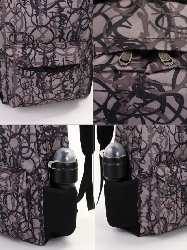 Рюкзак школьный &laquo;Абстракция&raquo;, на молнии, 3 кармана, 30&times;13&times;42 см, серый